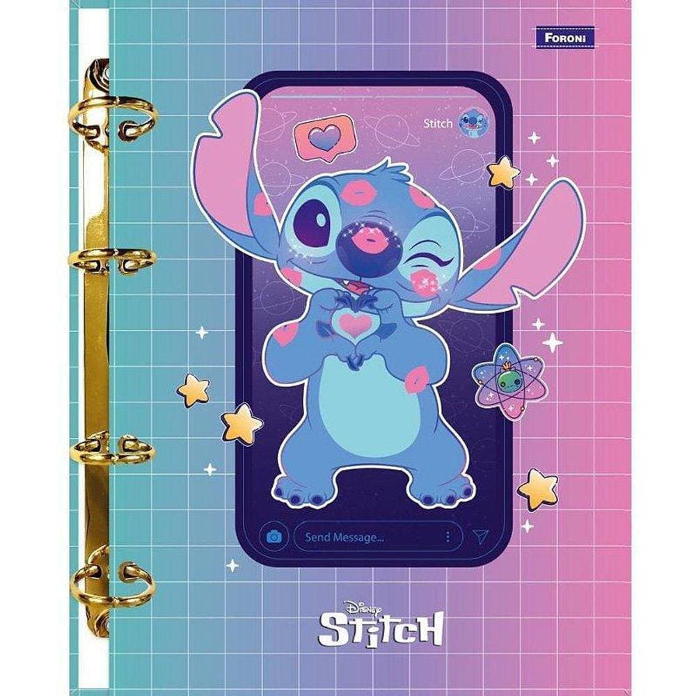 Capa Dura Aloha Stitch Rosa Divisórias 7062