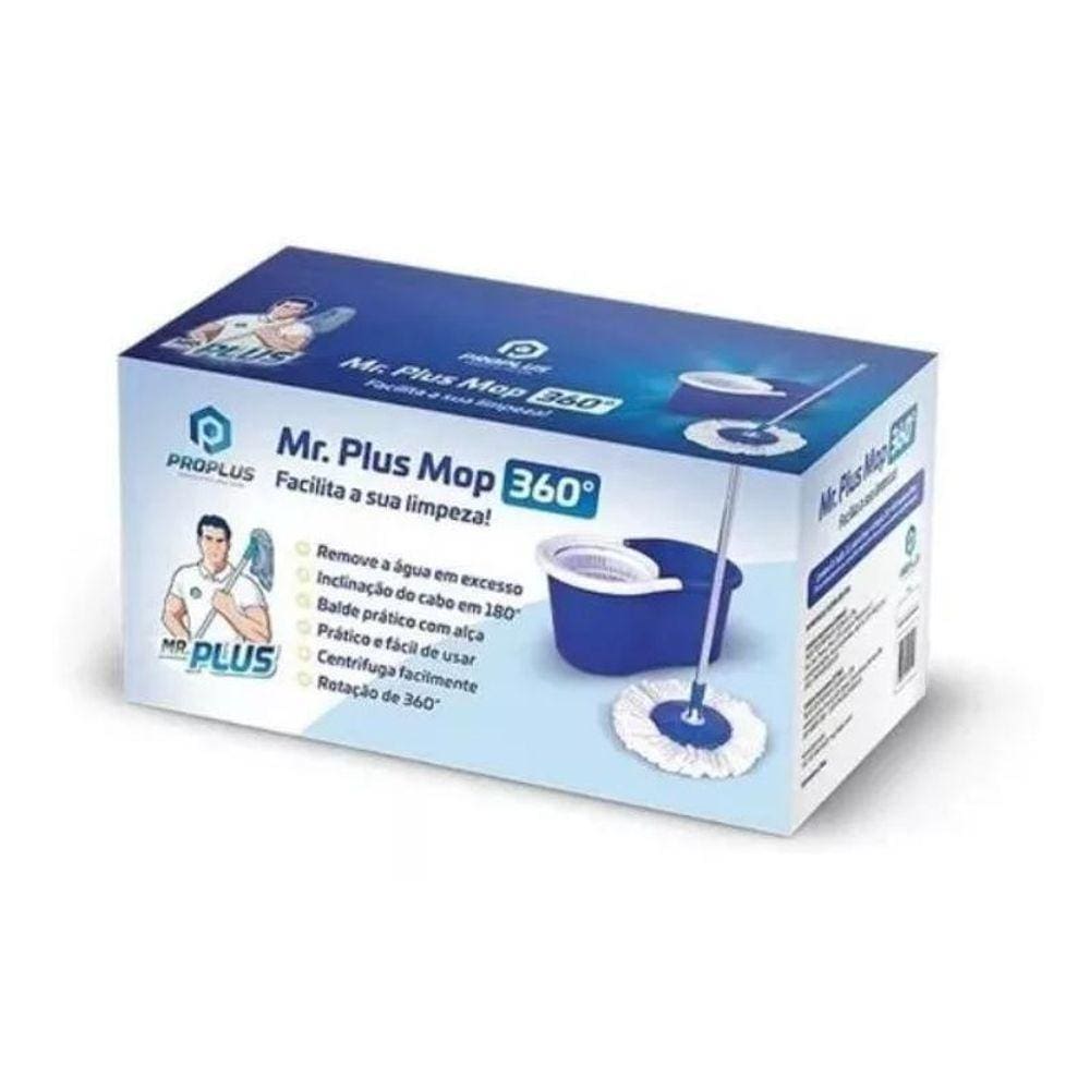 Conjunto Mop Rotatorio Compact Balde 9L C/Cesto Plastico E 1