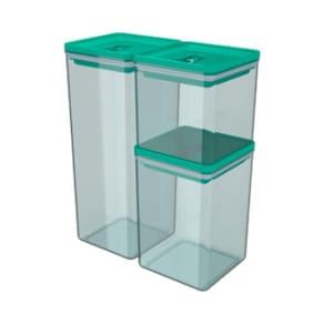 Kit 3 Potes Organizador Hermético Dubai Porta Mantimentos