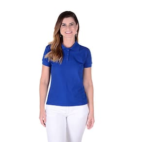 Uniforme Feminino Baby Look em Piquet - Azul Royal