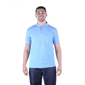 Camisa Uniforme Gola Polo de Piquet - Azul