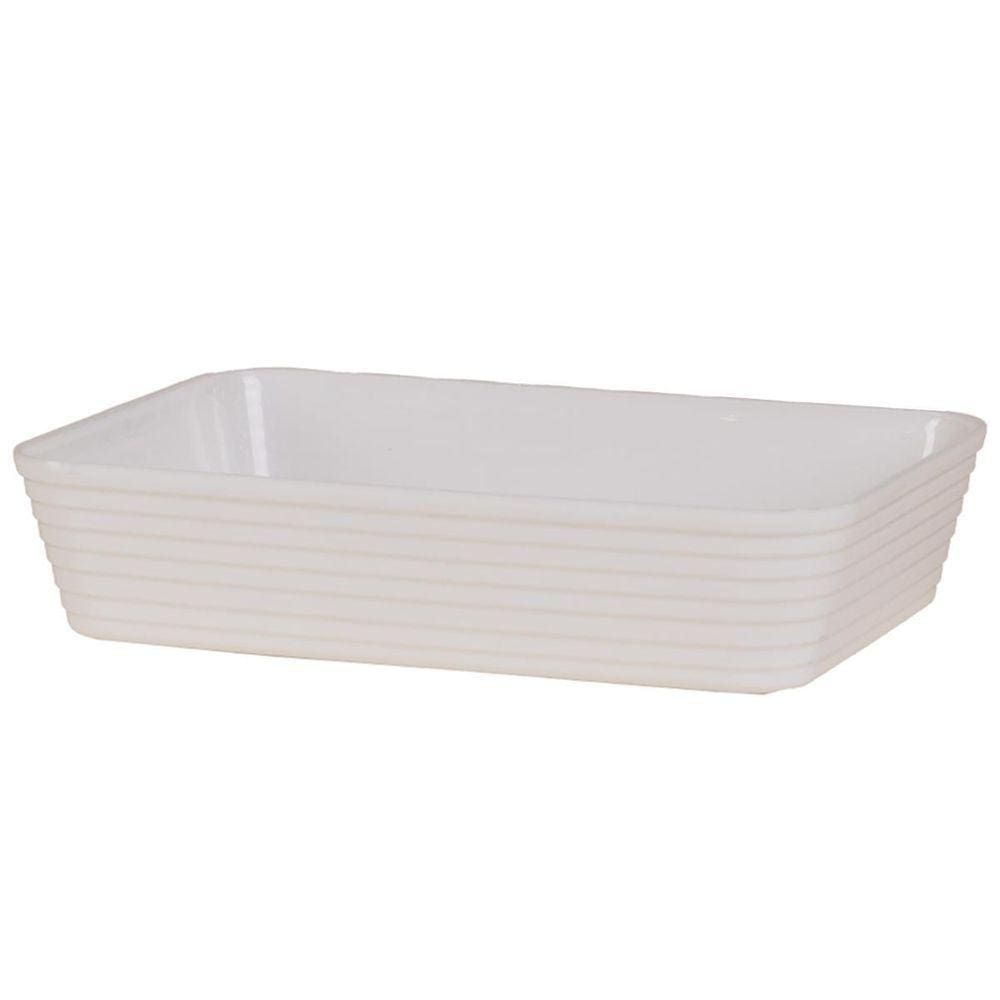 Travessa Retangular Branca Com Friso Le Chef 27,5X19X6Cm