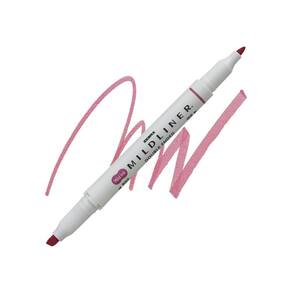 Caneta Marca-Texto Duplo Criativo Mildliner Rosa Zebra