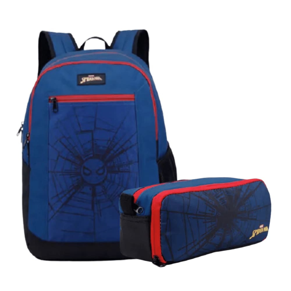 Kit Escolar Mochila Homem Aranha Azul c/ Estojo Xeryus