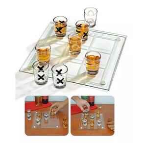 Jogo Da Velha Tabuleiro De Vidro Bebidas Drinks Shot Tequila