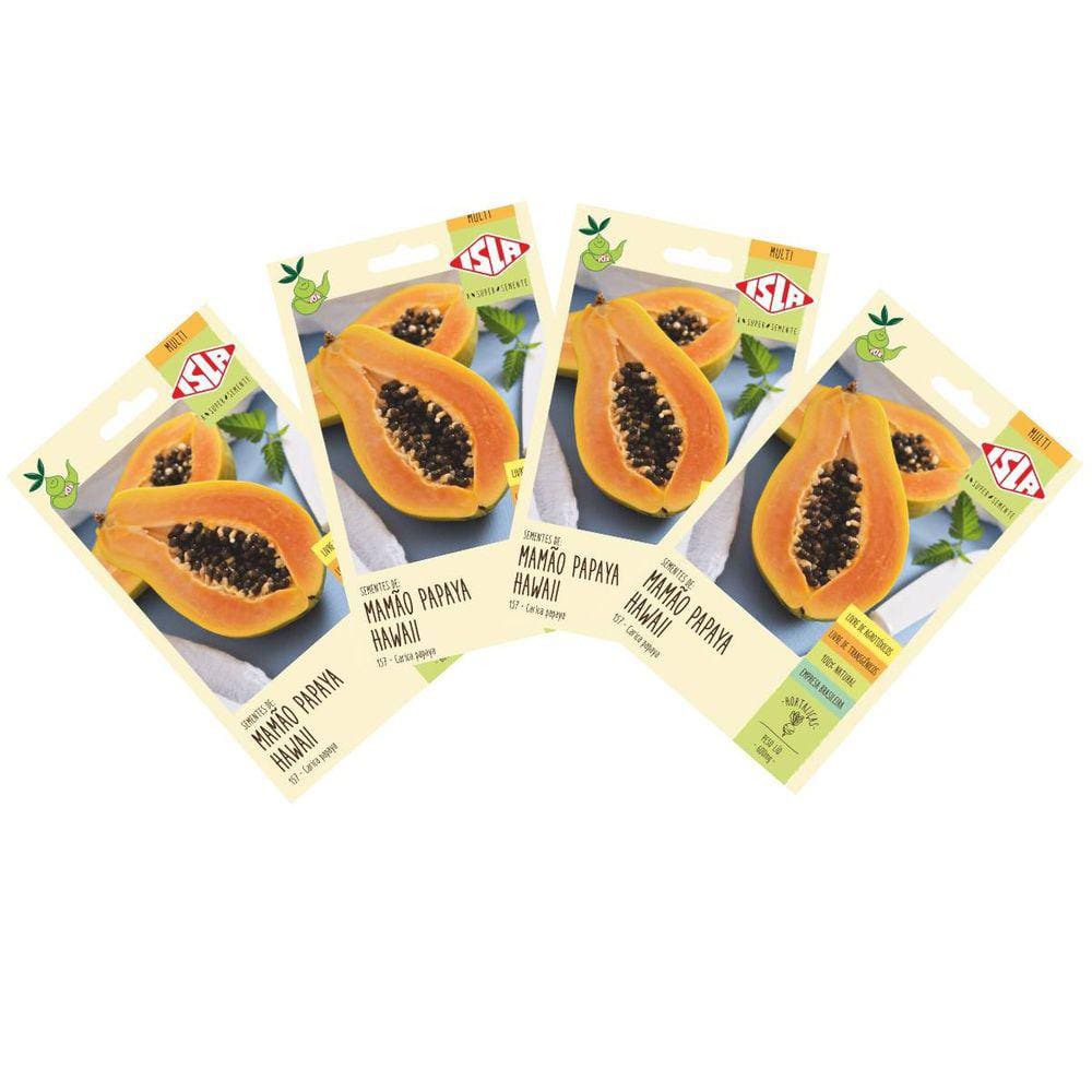 4X Sementes de Mamão Papaya Hawaii ISLA
