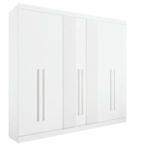 Guarda Roupa Casal 6 Portas 6 Gavetas - Da Vinci Plus Ripado-Branco - Móveis D`Doro