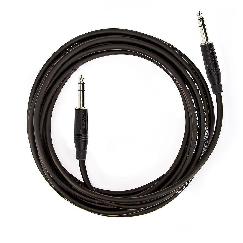 Cabo P10 Para P10 Estereo Amphenol Black - 5 Metros