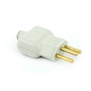 Plug Macho Elétrica Reto Tripolar 20a Novo Padrão - Branco