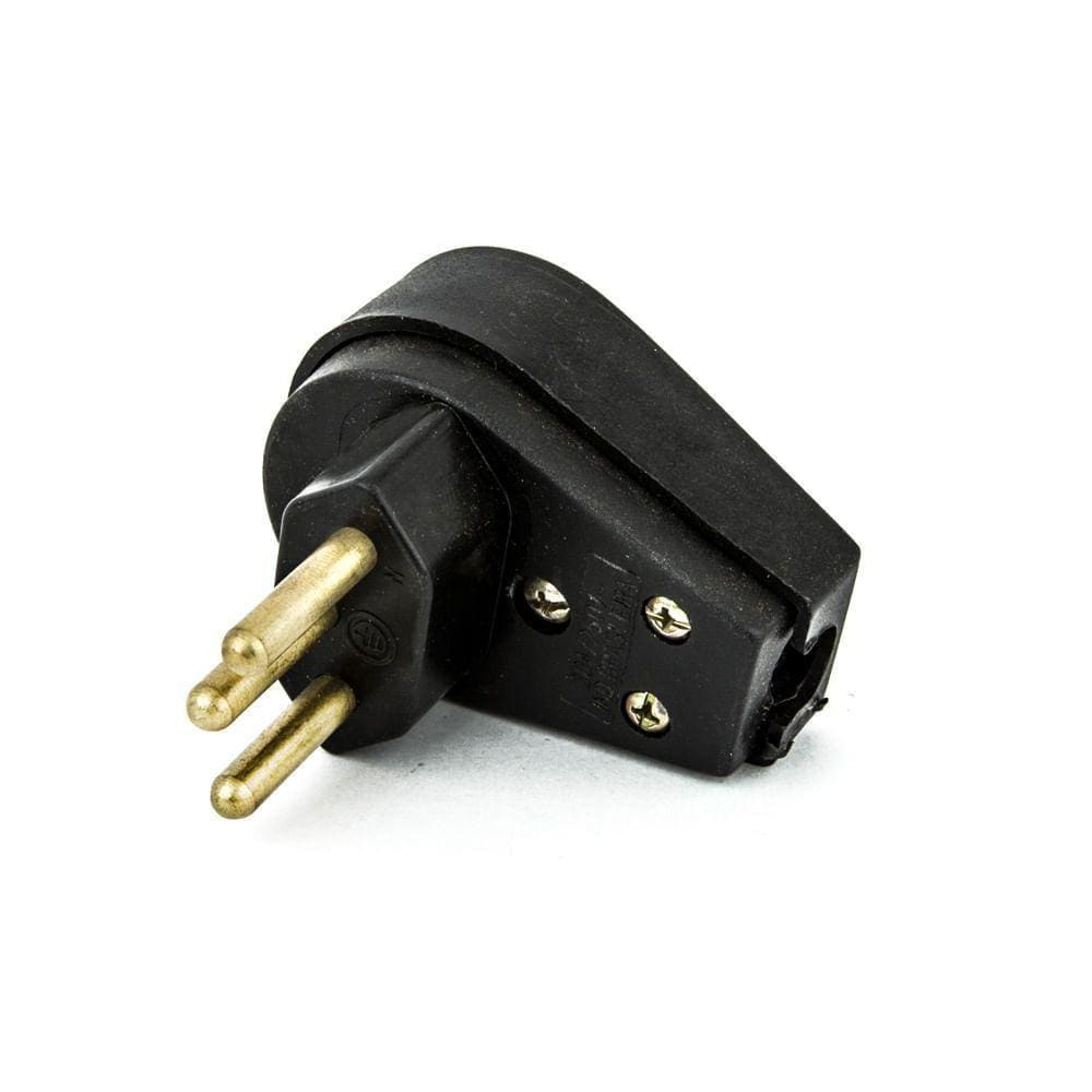 Plug Macho Tomada Elétrica Tripolar 20a 90 Graus - Preto