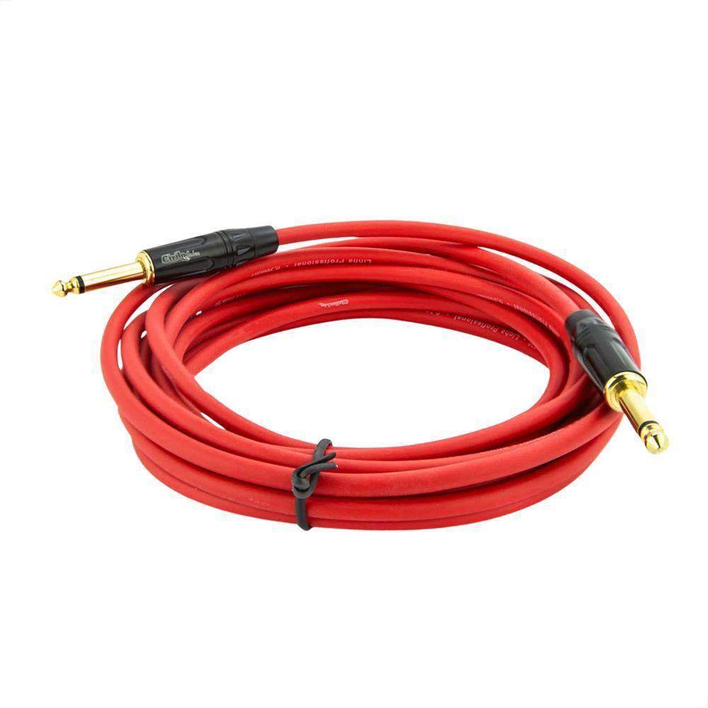 Cabo P10 Para P10 Mono Profissional - Vermelho 15 Metros