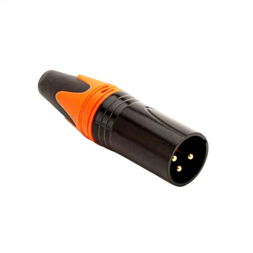 Conector Xlr Macho Profissional Laranja