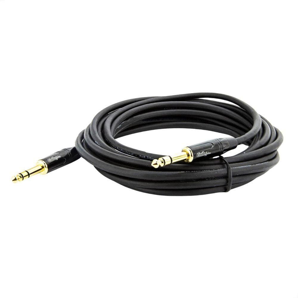 Cabo P10 Para P10 Estereo Profissional - Preto 10 Metros
