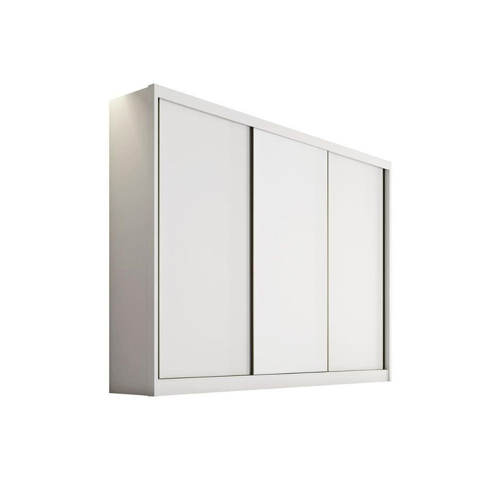 Guarda Roupa Casal 3 Portas de Correr e 8 Gavetas Arezzo Plus Branco - Novo Horizonte