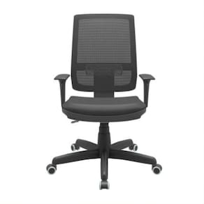 Cadeira Presidente Brizza Couro Ecologico Preto Encosto Fixo Relax Plaxmetal