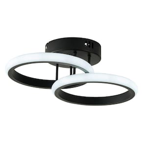 Plafon Selene Redondo Preto 32cm Led 18W 3 em 1 Bivolt