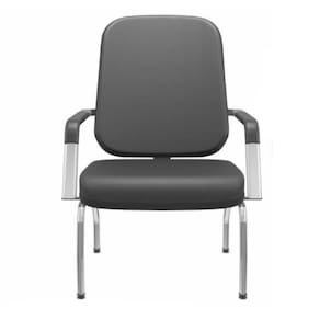 Cadeira Operativa Plus Size Fixa Couro Preto Plaxmetal