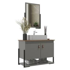 Gabinete Banheiro 60cm 2 Portas C/ Cuba E Espelheira Cr10106