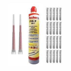 01 Chumbador Químico Fischer com 20 Camisas Bucha Injeção 12mm