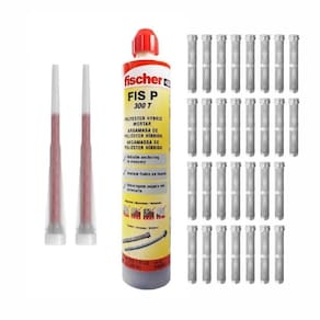 01 Chumbador Químico Fischer com 30 Camisas Bucha Injeção 12mm