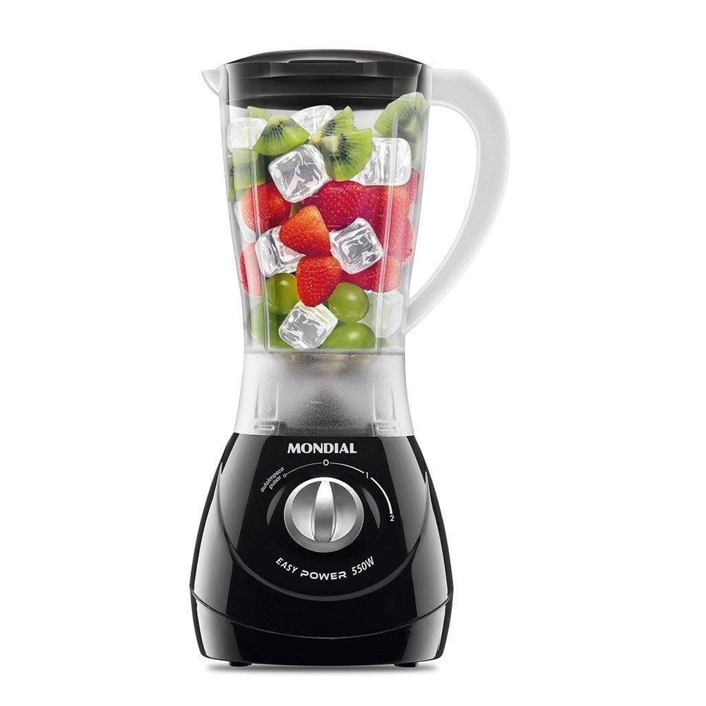 Liquidificador Mondial L-550B, 1,5L, Copo Leitoso, 550W, Preto