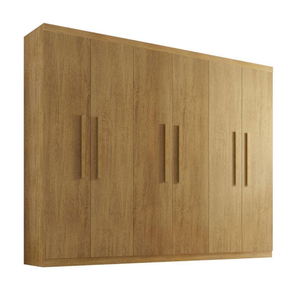 Guarda Roupa Solteiro 6 Portas 2 Gavetas - Espanha-Naturale - Móveis Rufato
