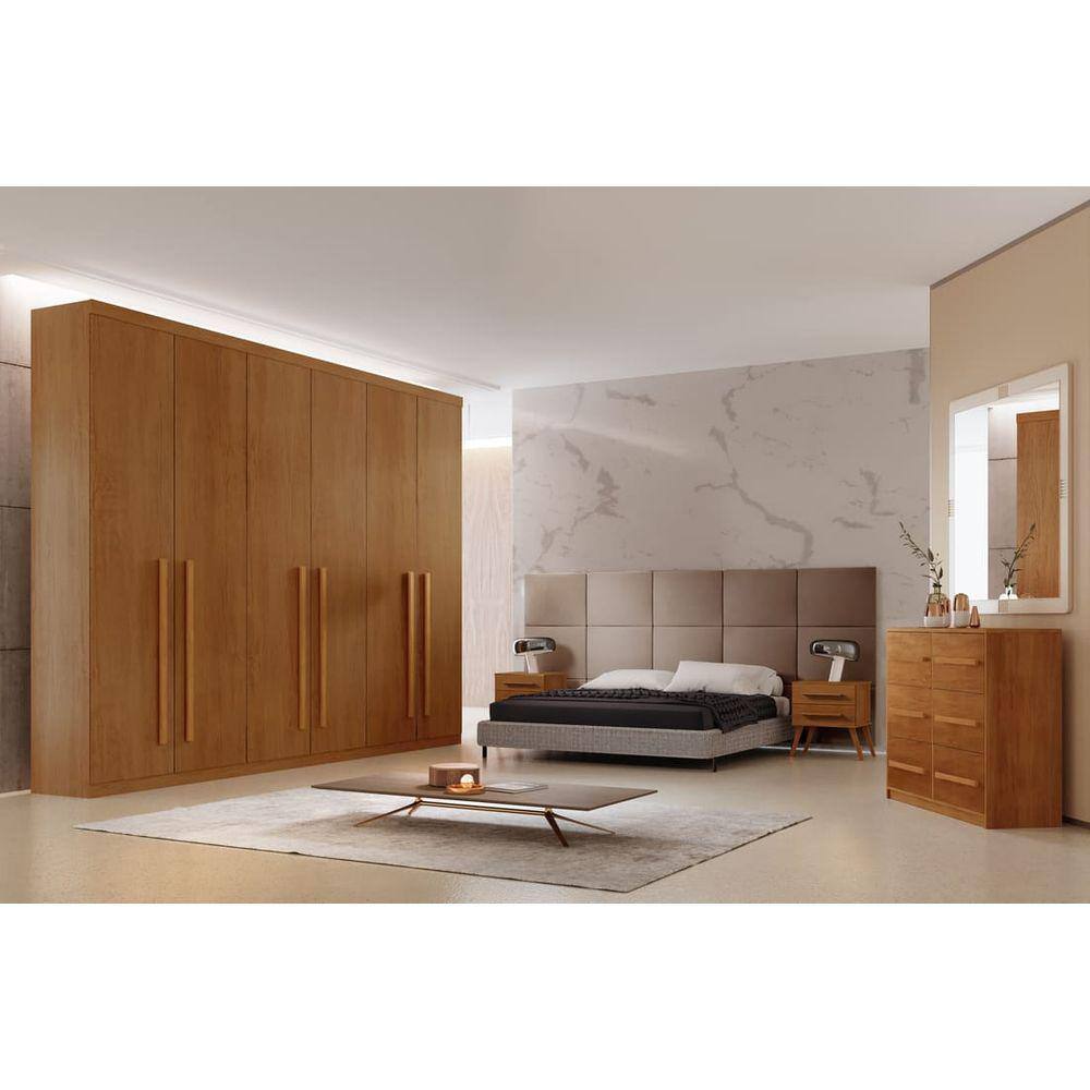 Guarda Roupa Casal 100% MDF 6 Gavetas - Pernambuco-Imbuia - Móveis Rufato