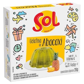 Gelatina de Abacaxi Sol 20g - Embalagem com 36 Unidades