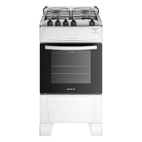 Fogão de Piso Atlas 4 Bocas Mônaco Top | Mesa em Inox, Branco, Bivolt