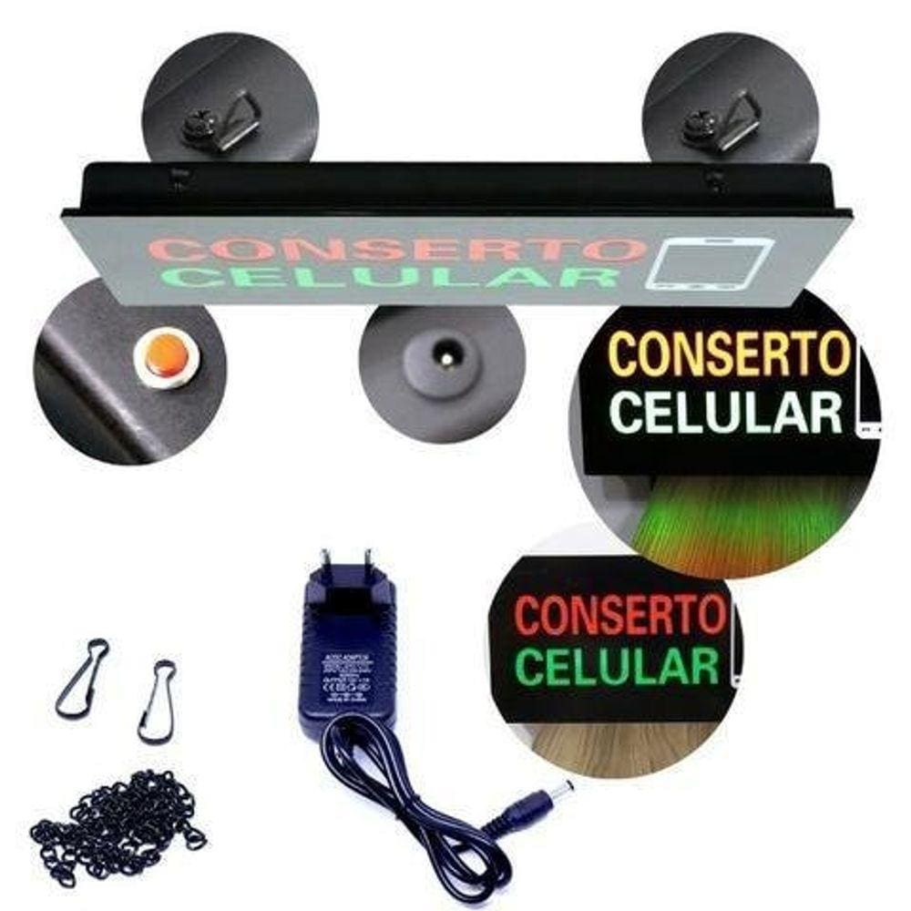 Painel Letreiro Display de LED Conserto de Celular lelong LE-4004