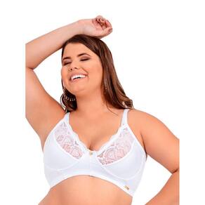 Sutiã IMI Lingerie Sem Bojo Reforçado Plus Size Conforto Renda Bell Branco
