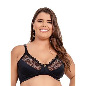 Sutiã IMI Lingerie Sem Bojo Plus Size Conforto Renda Bell ´Preto