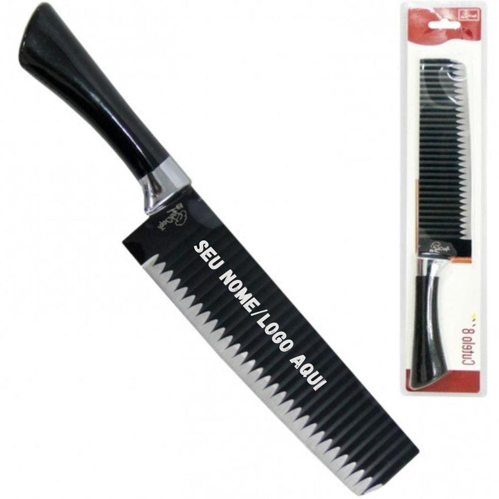 Faca Chef Profissional Cutelo Personalizado Gravado A Laser