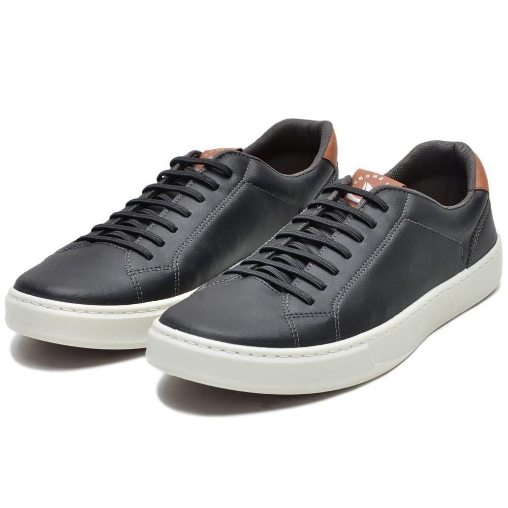 Sapatenis Masculino Solado PVC Palmilha Gel Espumado Cadarço Elastico Moda Casual Confortavel