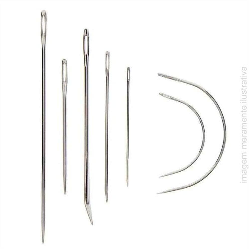 Conjunto De 7 Agulhas De Mão Diversas Para Couro, Tapete, Vela, Saco E Colchão
