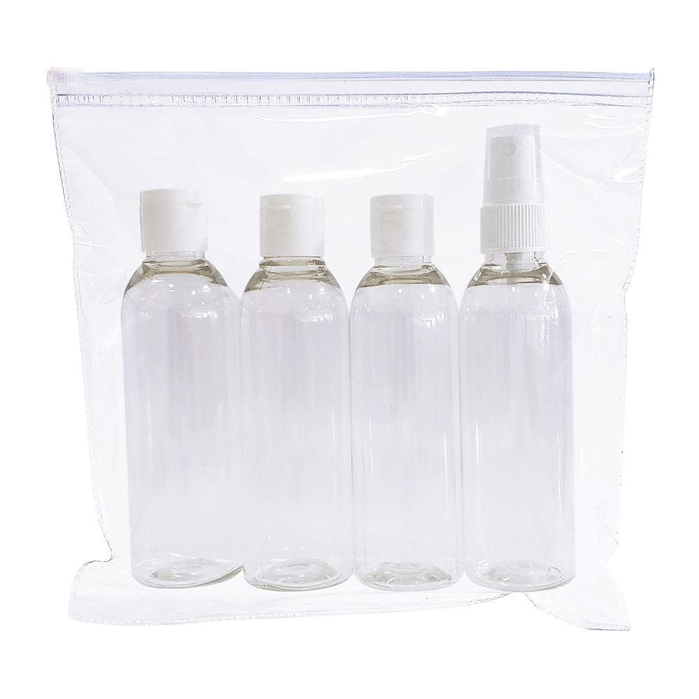 1 Kit Viagem 4 Frasco Spray Ft Shampoo Creme Sabonete 100ml
