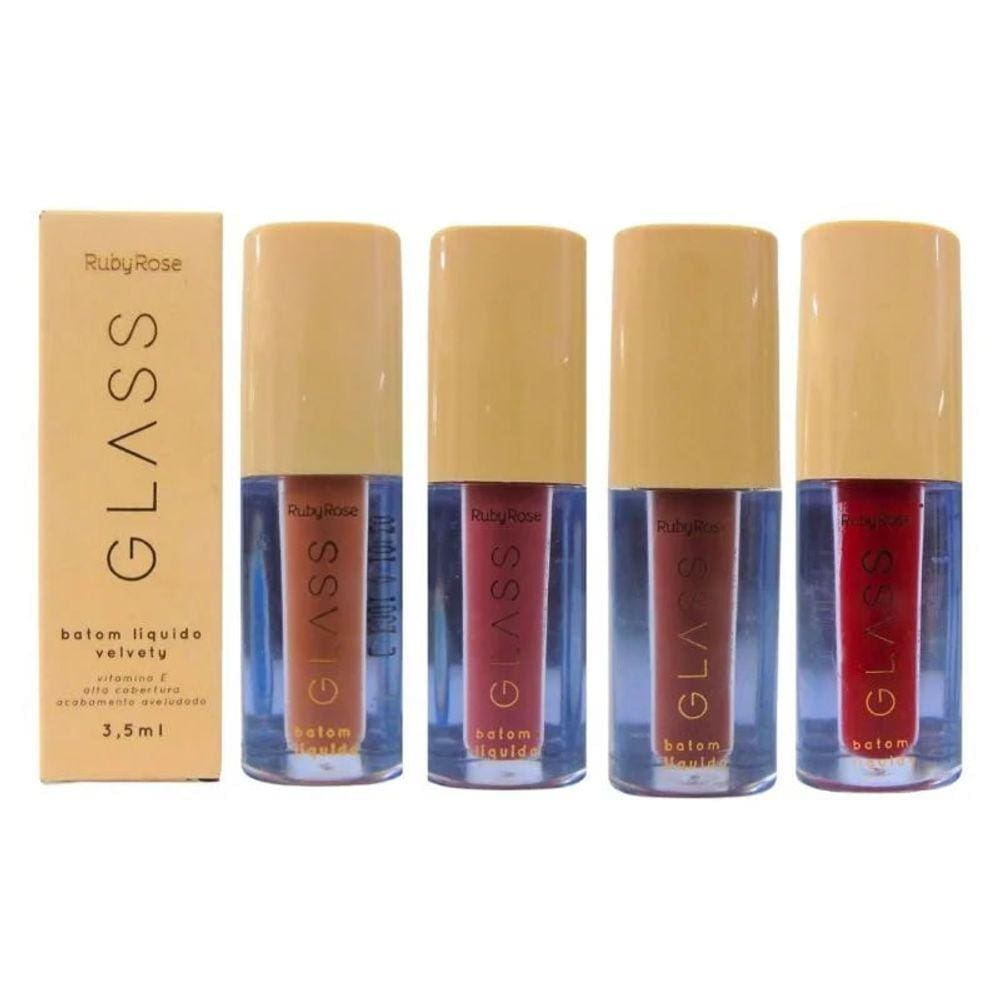 Batom Liquido Velvety Glass - Ruby Rose