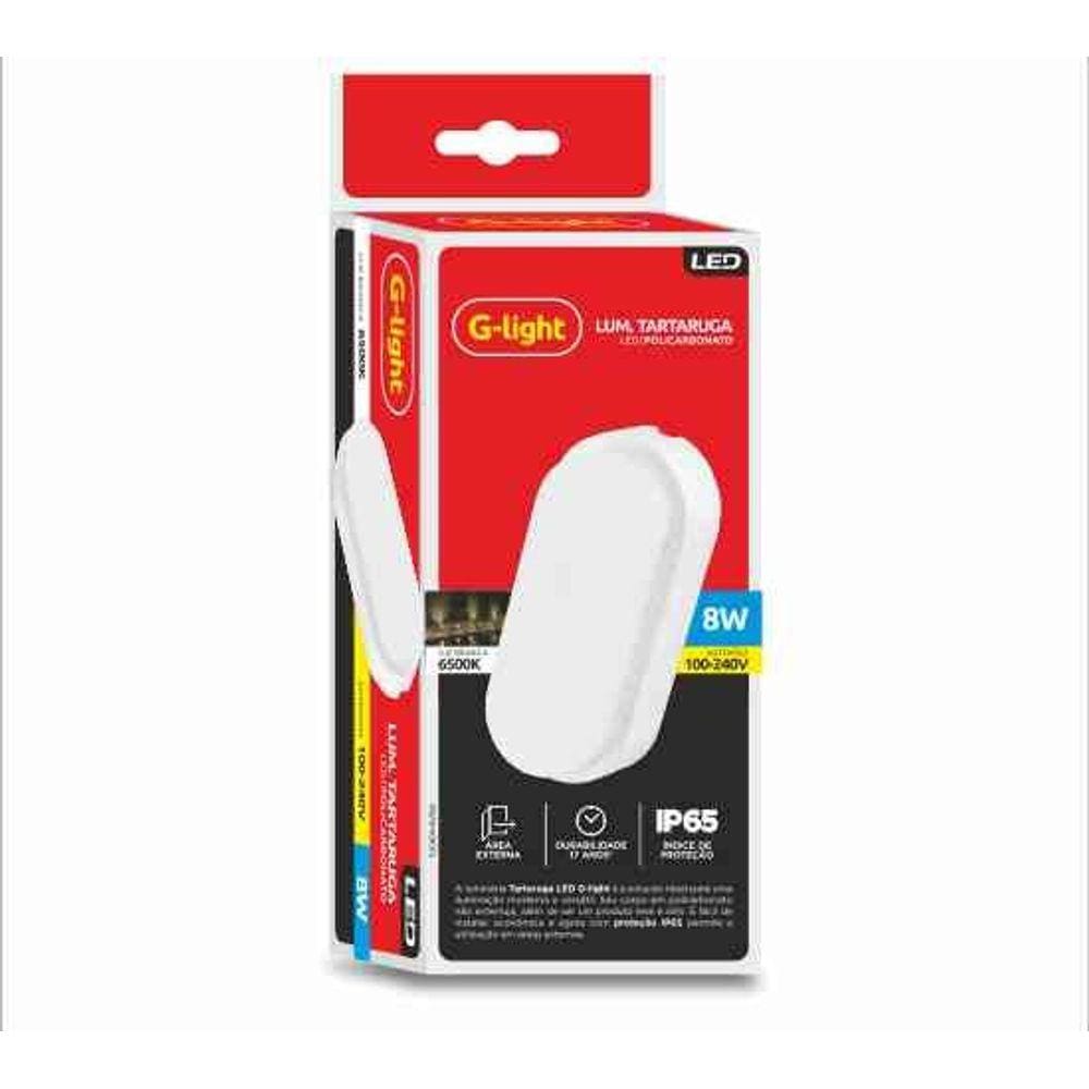 Luminária Arandela Tartaruga LED 8W 6500K