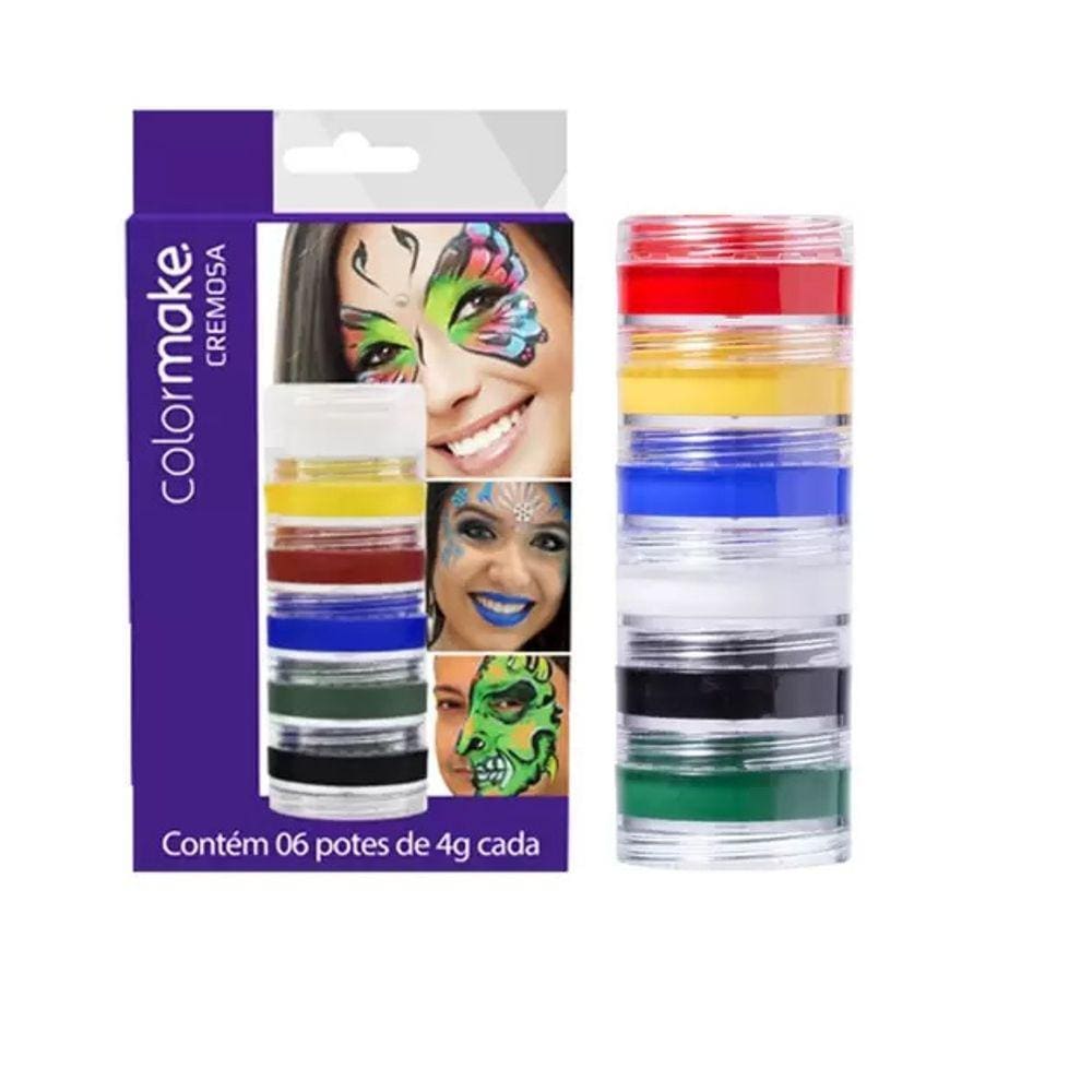 Pintura Facial Cremosa 5 Cores Cartela Carnaval Festas