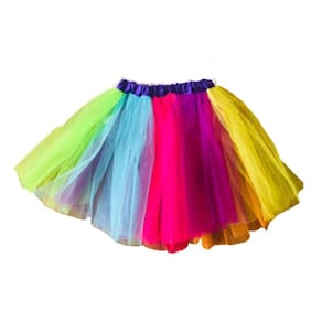 Saia de Tule colorida Elastico TamUnico Adulto Infantil 40cm