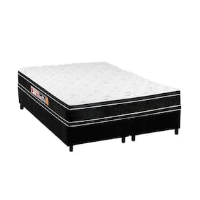 Cama Box King: Colchão Espuma D33 Castor Black e White Double Face + Base CRC Suede Black(193x203)