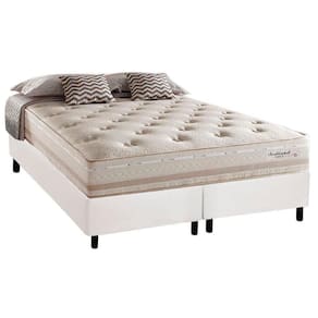 Cama Box King: Colchão Molas Herval Maxspring Scotland + Base CRC Courano White(193x203)