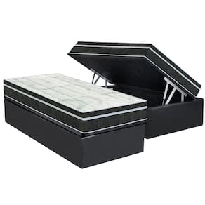 Conjunto Box Baú Solteiro: Colchão Molas Orthoflex Bonnel Venezia + Base CRC Suede Gray(88x188)