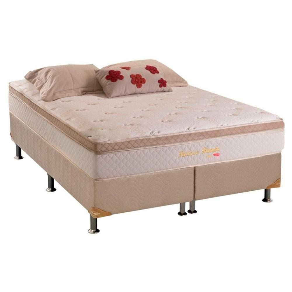 Cama Box Queen: Colchão Molas Ensacadas Herval MasterPocket Pallace Bambu + Base CRC Suede Clean(158x198)