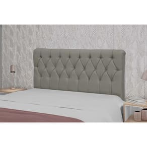 Cabeceira Cama Box Estofada Queen Viena Plus Queen 160 Veludo Cinza - Simbal