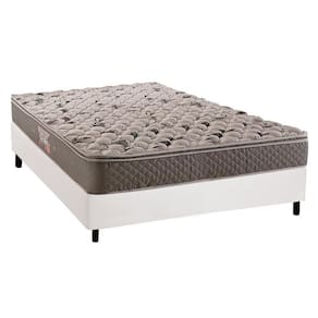 Cama Box Casal: Colchão Anatômico Herval AG65 Fort + Base CRC Suede White(138x188)