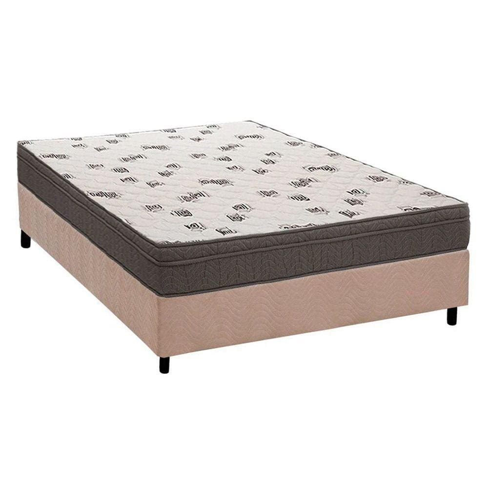 Cama Box Casal: Colchão Espuma D45 Ortobom Light Saúde Ortopilow + Base CRC Suede Clean(138x188)