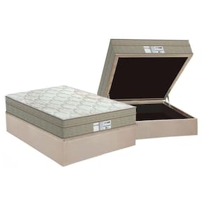 Conjunto Box Baú Casal: Colchão Molas Probel Prolastic ProDormir Born + Base CRC Suede Clean(138x188)