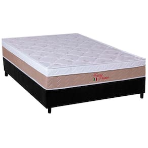 Cama Box Casal: Colchão Ortopédico Orthoflex Foggia Premier + Base CRC Suede Black(138x188)