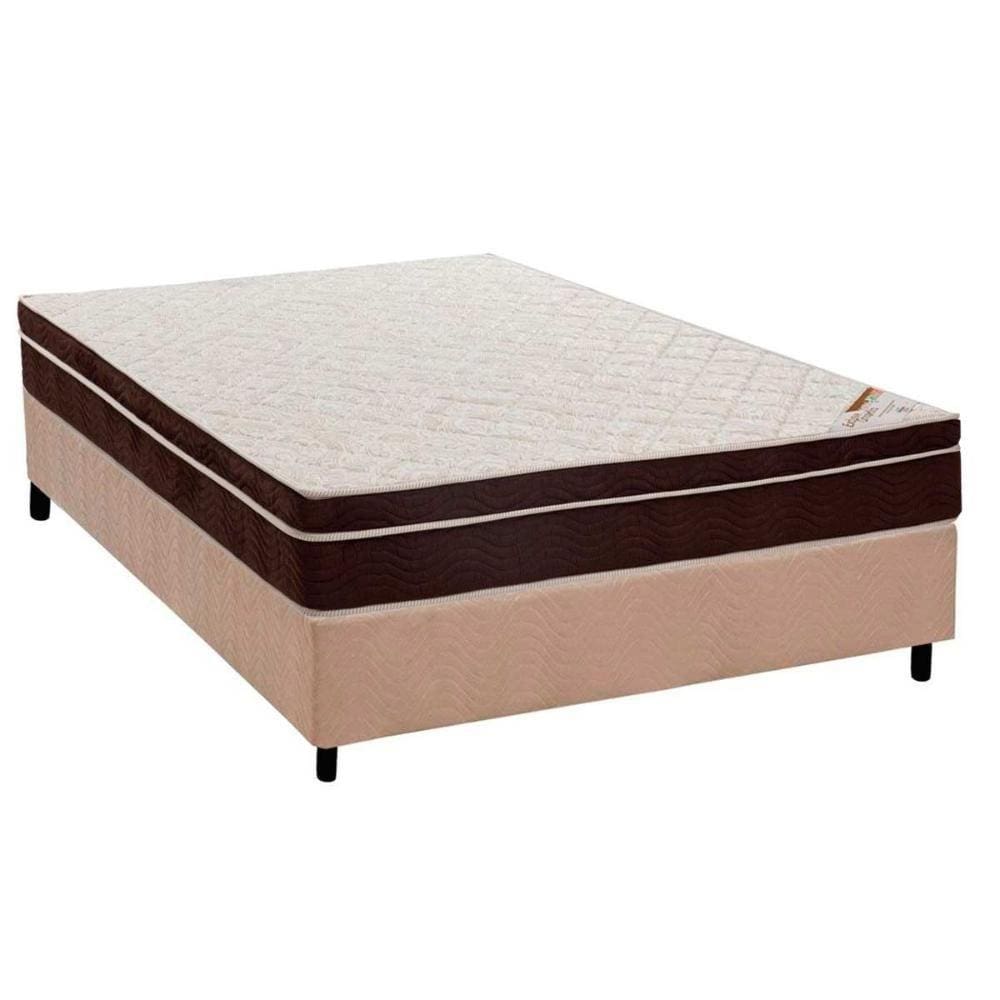 Cama Box Casal: Colchão Ortopédico Ortobom Exclusive OrtoPillow + Base CRC Suede Clean(138x188)